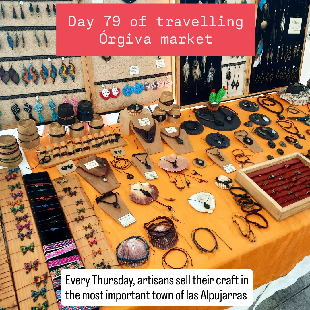 Necklaces for sale on a table